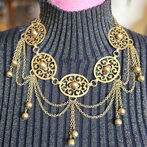 Vintage Necklace. Festoon Necklace. Statement Necklace.